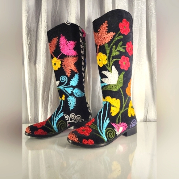 Vintage Custom Suzani Riding Boots - Picture 12 of 13